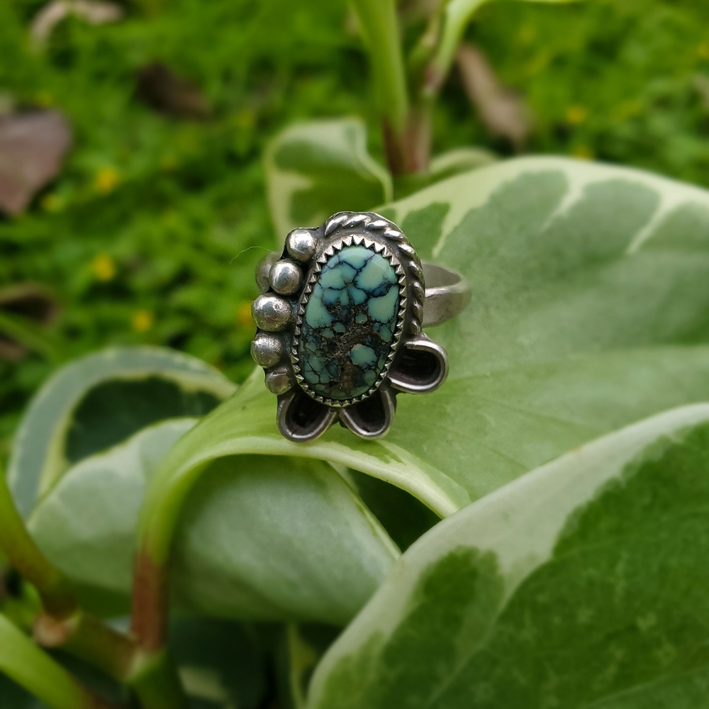 Handmade adjustable Zeus Variscite Turquoise Ring
